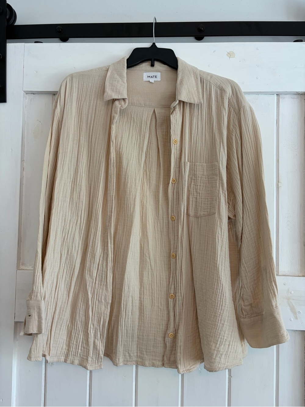 MATE Linen Beige Lightweight Button-Up Shirt